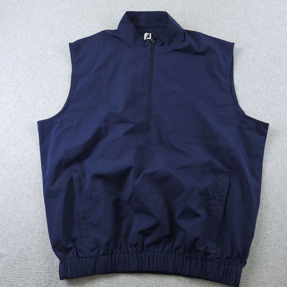 FootJoy Windshirt Vest Mens Medium Blue Golf Water Resistant Pullover